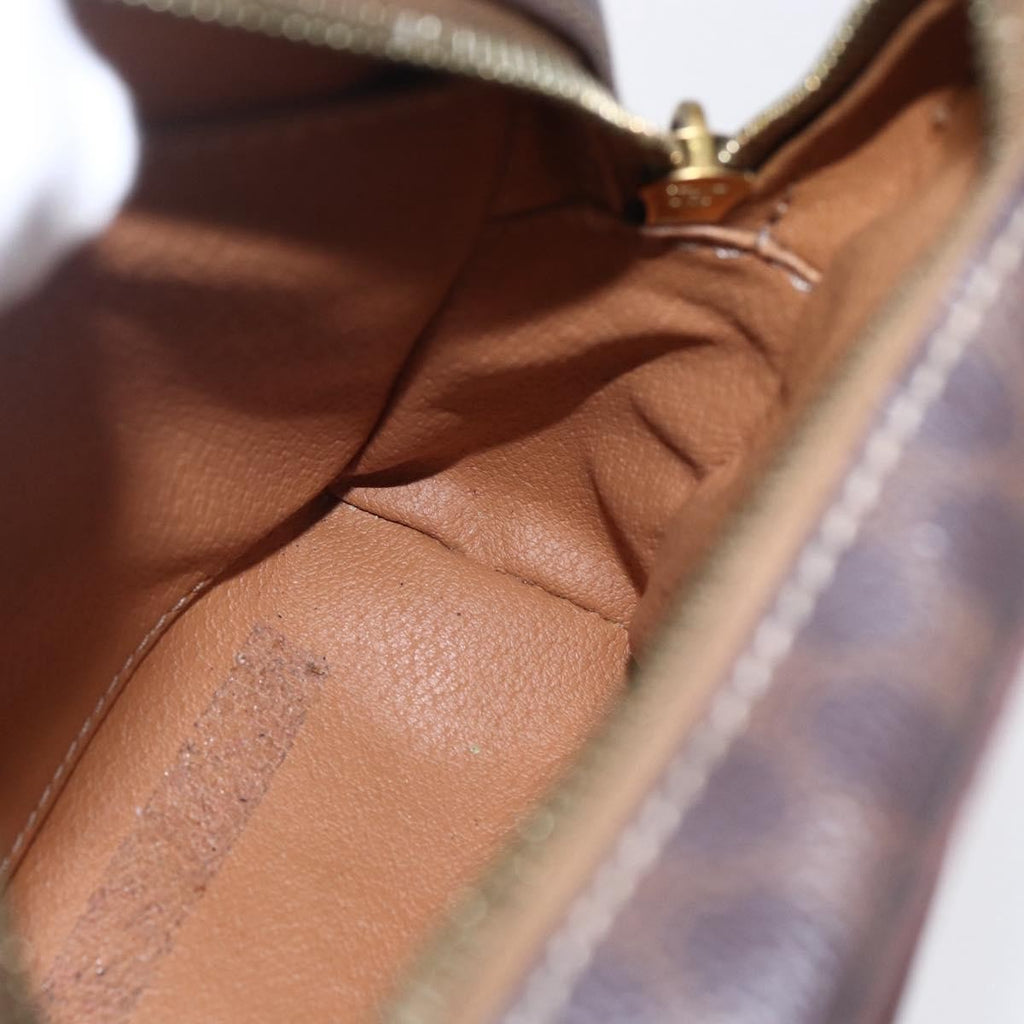Celine Vintage Macadam Shoulder Bag Canvas And Leather Brown Canvas Shoulder Bag Bag