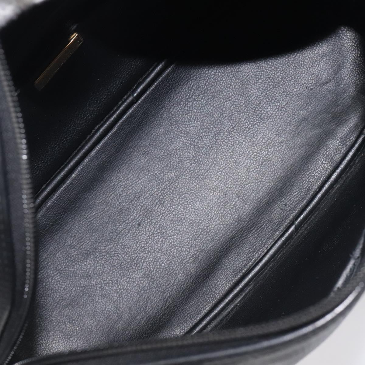 Christian Dior Vintage Cd Handbag Leather Black Leather Handbag (Pre-Owned)