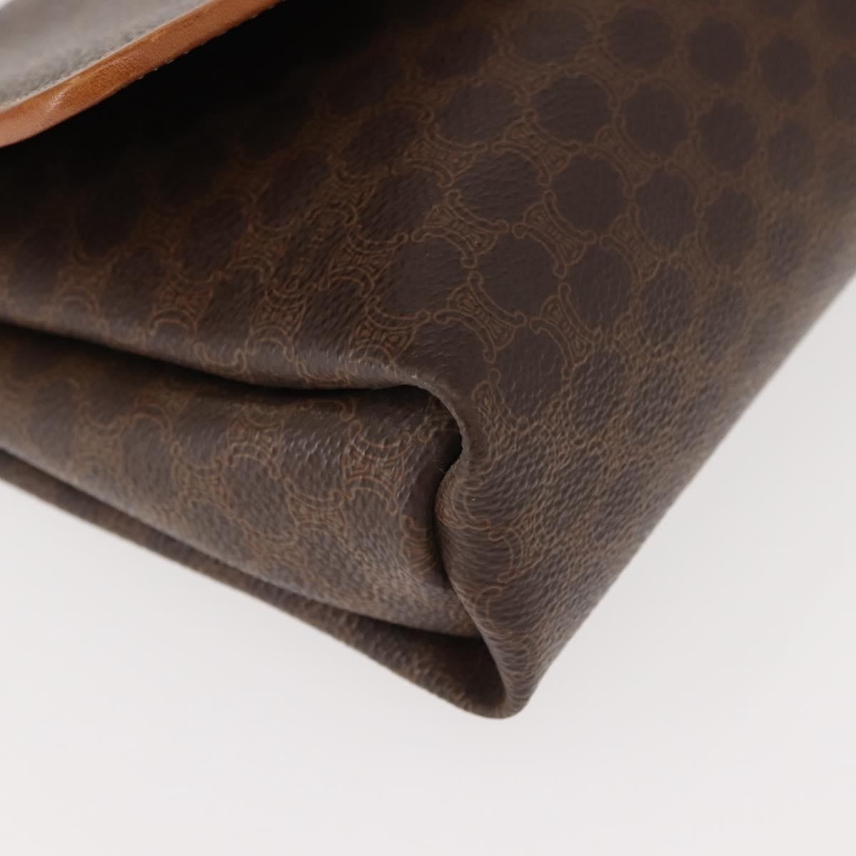 Celine Vintage Macadam Shoulder Bag Canvas Brown Canvas Shoulder Bag Bag