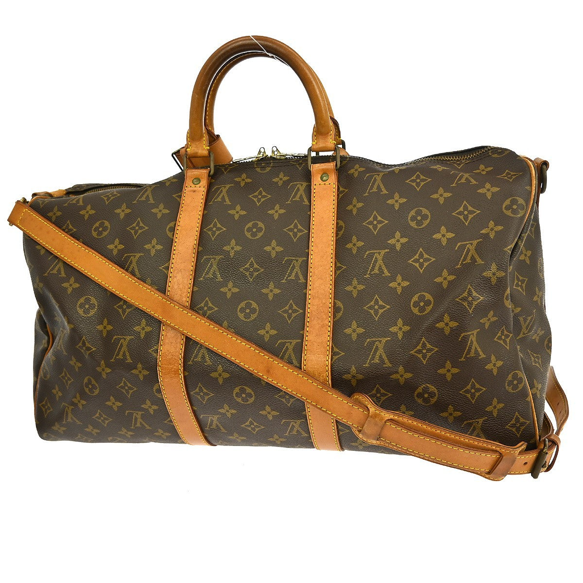 Louis Vuitton Keepall Bandouliere Bag Monogram Canvas Brown Canvas Travel Bag