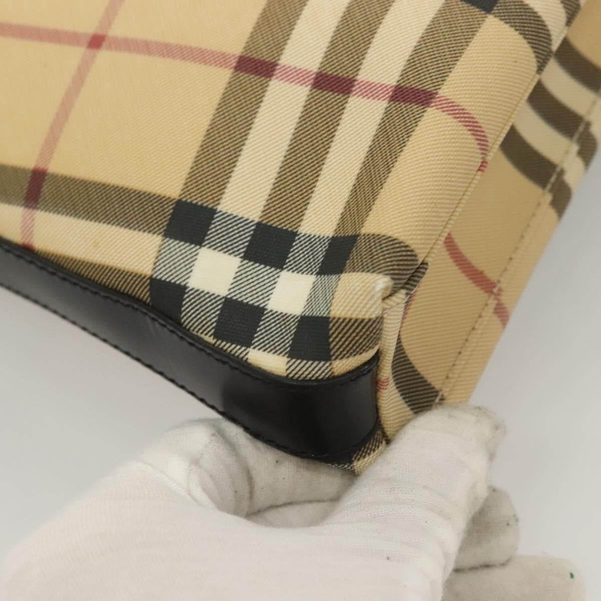Burberry Shoulder Bag Nova Check Canvas Beige Pvc Bag