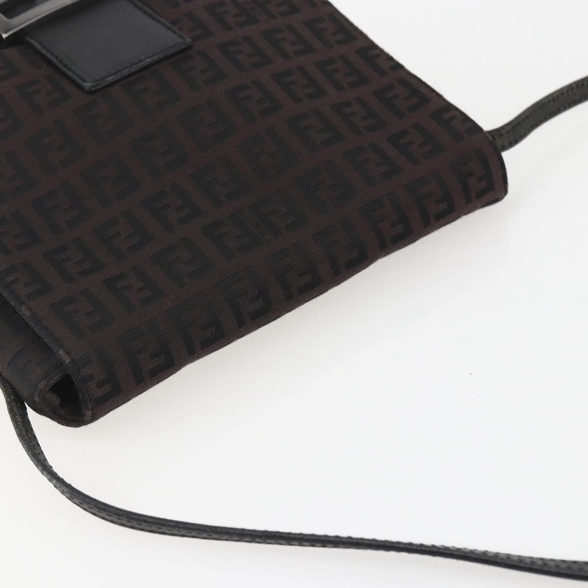 Fendi Vintage Flap Crossbody Bag Zucchino Canvas Brown Canvas Shoulder Bag Bag