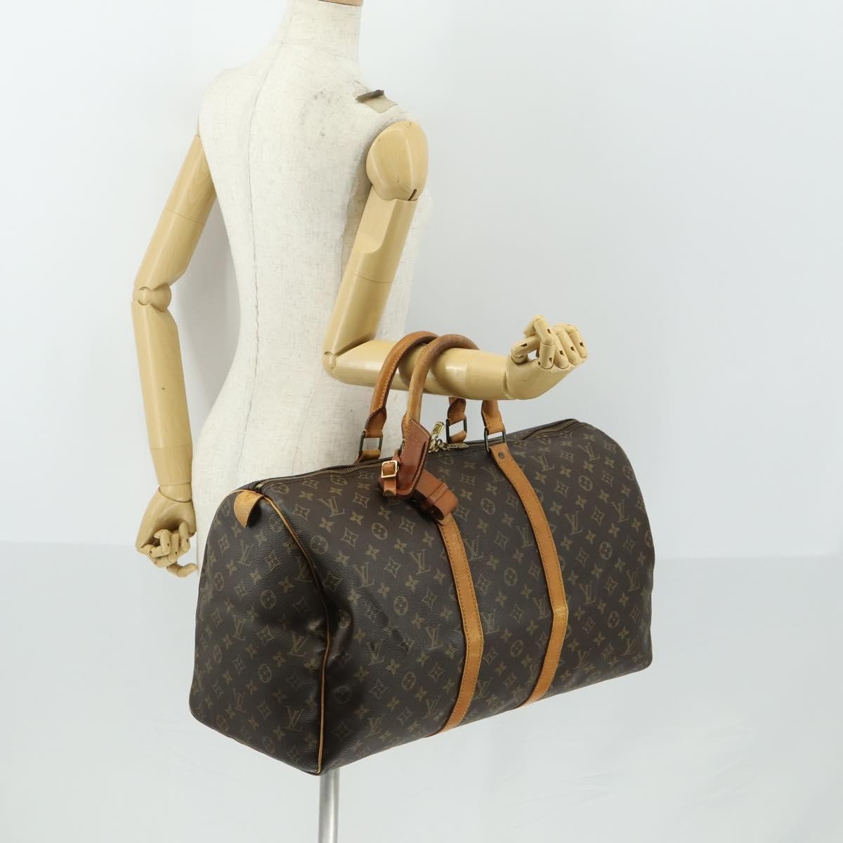 Louis Vuitton Keepall Bag Monogram Canvas Brown Canvas Travel Bag