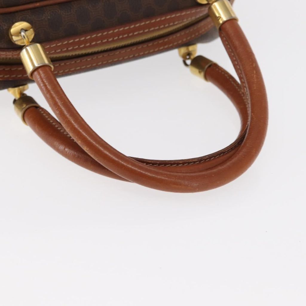 Celine Vintage Macadam Handbag Canvas And Leather Brown Canvas Handbag