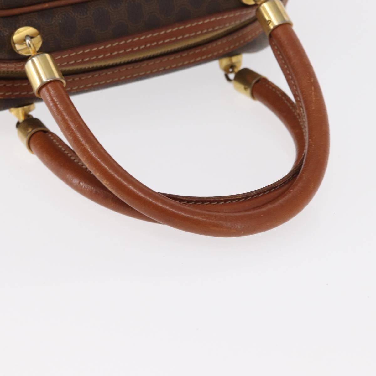 Celine Vintage Macadam Handbag Canvas And Leather Brown Canvas Handbag