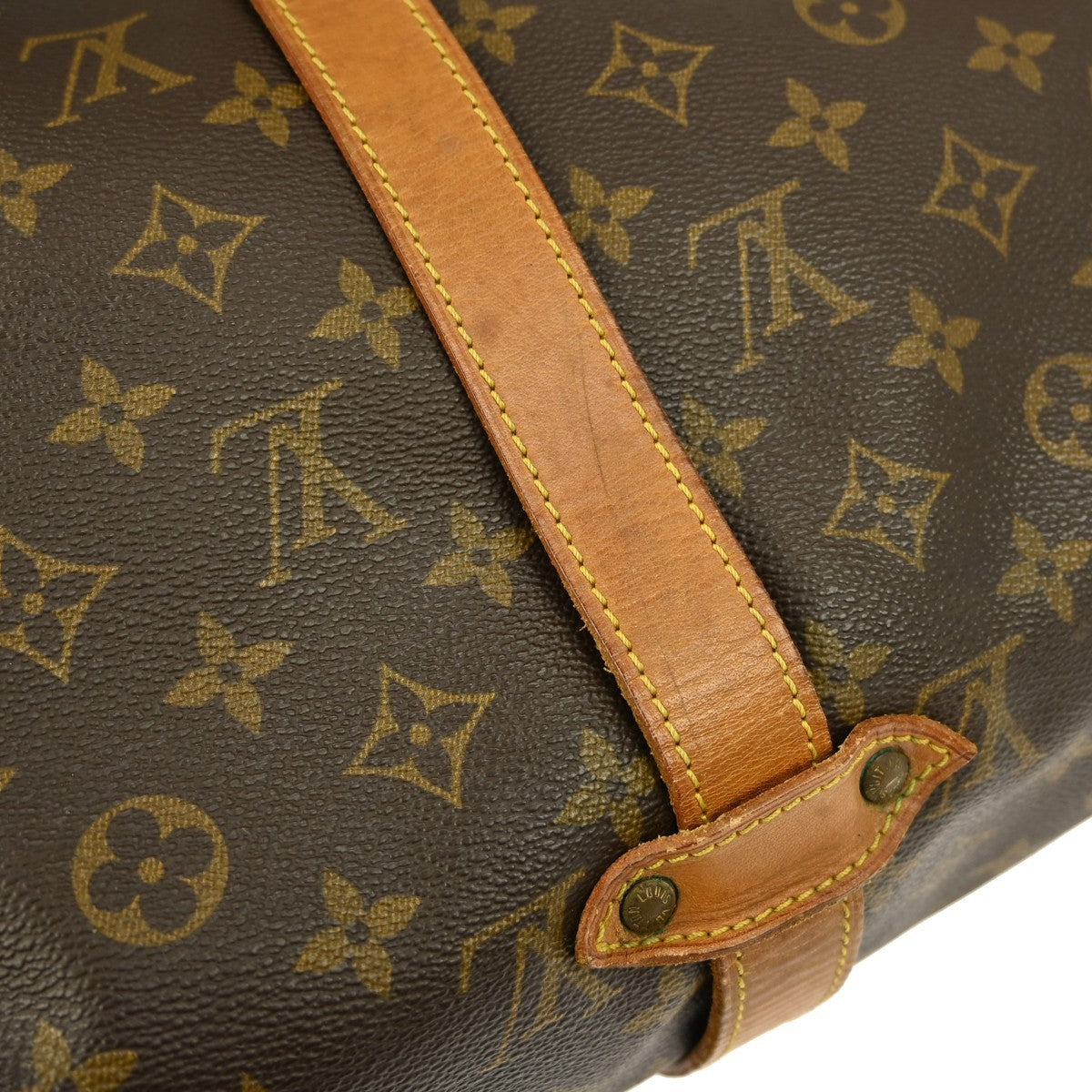 Louis Vuitton Saumur Handbag Monogram Canvas Brown Canvas Shoulder Bag