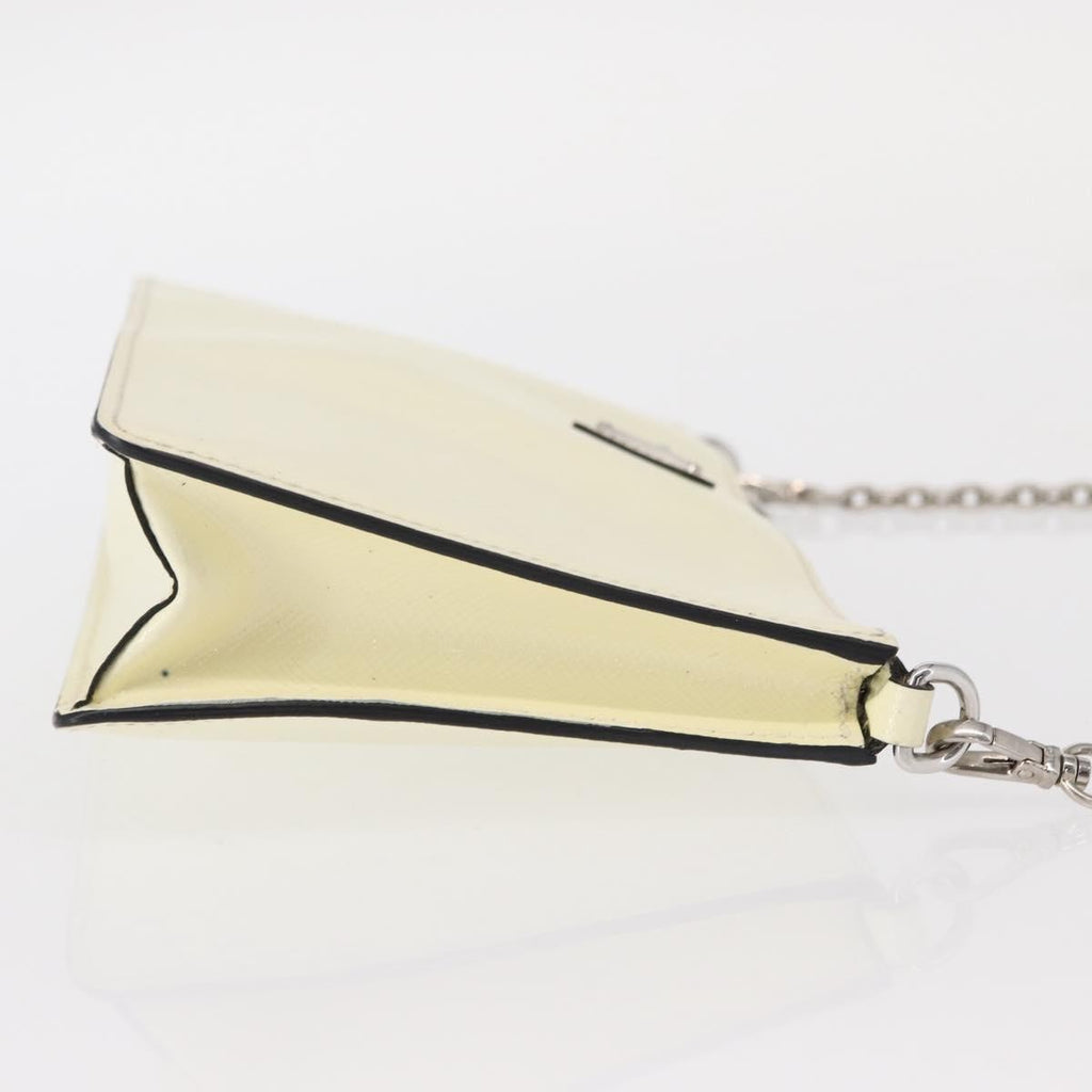 Prada Chain Crossbody Bag Vernice Saffiano Leather White Leather Shoulder Bag Bag