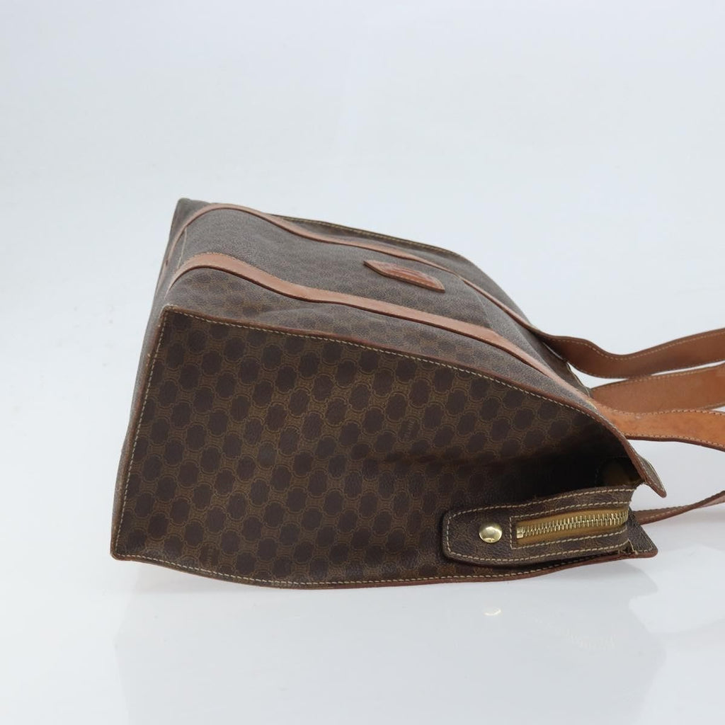 Celine Vintage Macadam Handbag Canvas And Leather Brown Canvas Tote Bag Bag
