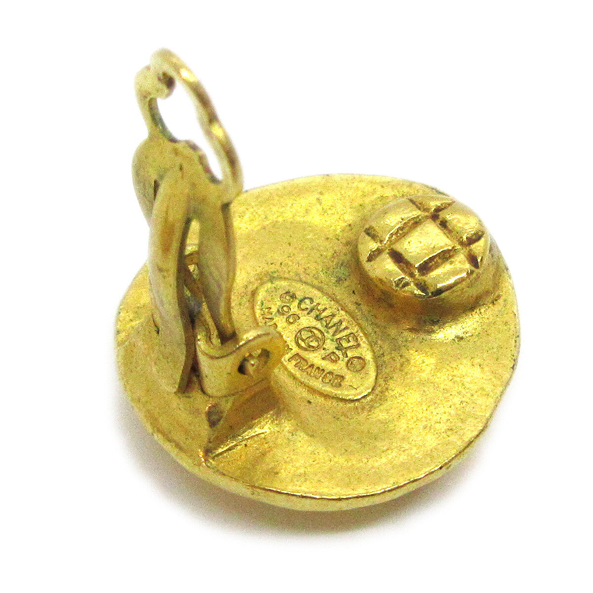 Chanel Vintage Cc Round Clip-On Earrings Metal Gold Gold_Plated Earrings Jewelry