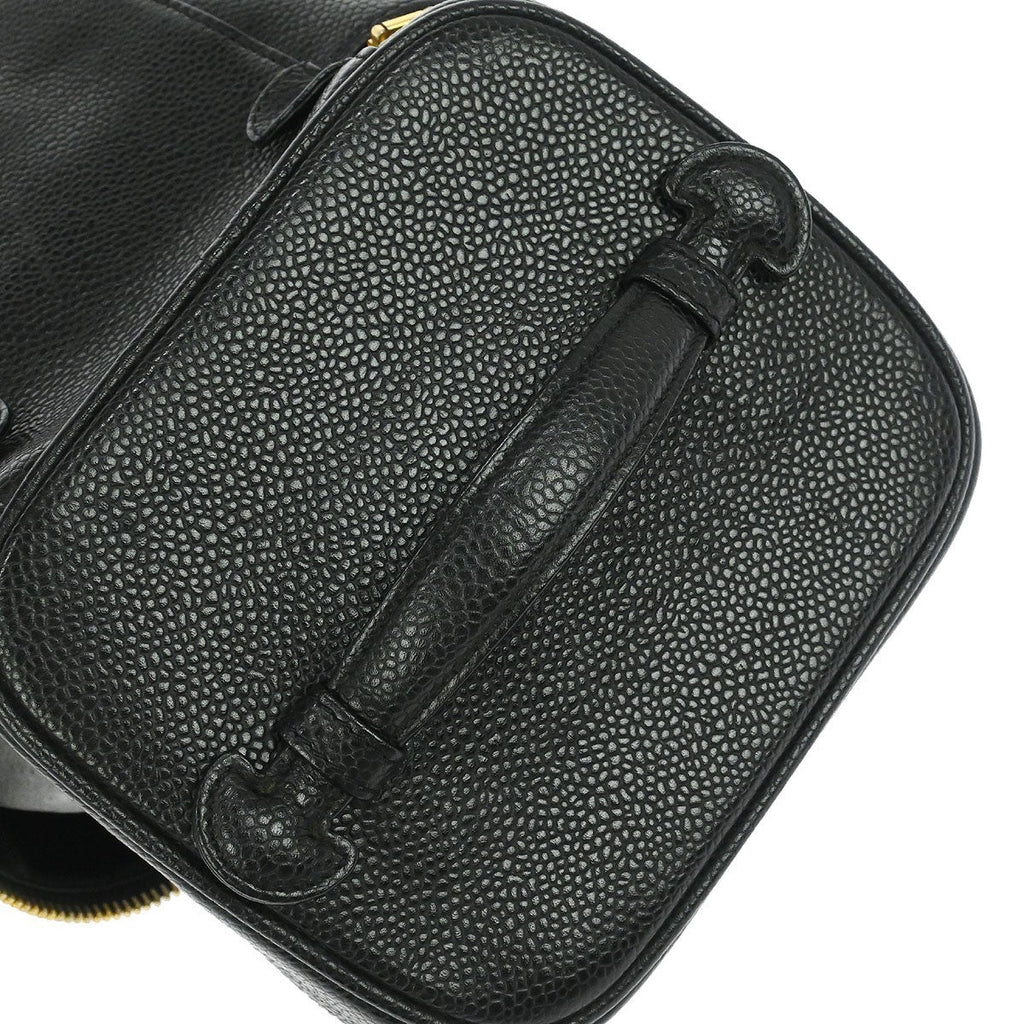 Chanel Vintage Timeless Cosmetic Case Caviar Black Leather Handbag