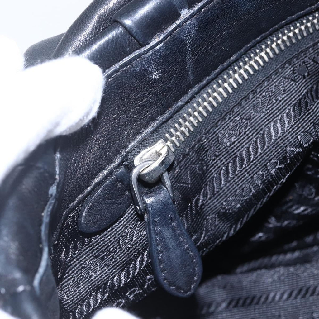 Prada Pushlock Shoulder Bag Leather Black Leather Shoulder Bag Bag