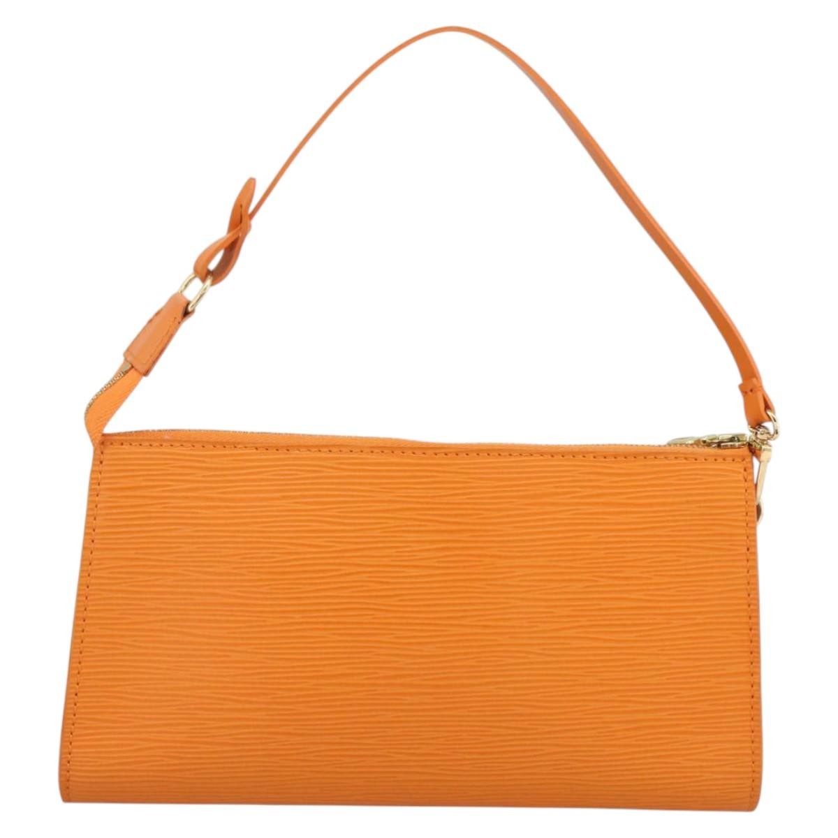 Louis Vuitton Pochette Accessoires Epi Leather Orange Leather Clutche & Pouche Bag