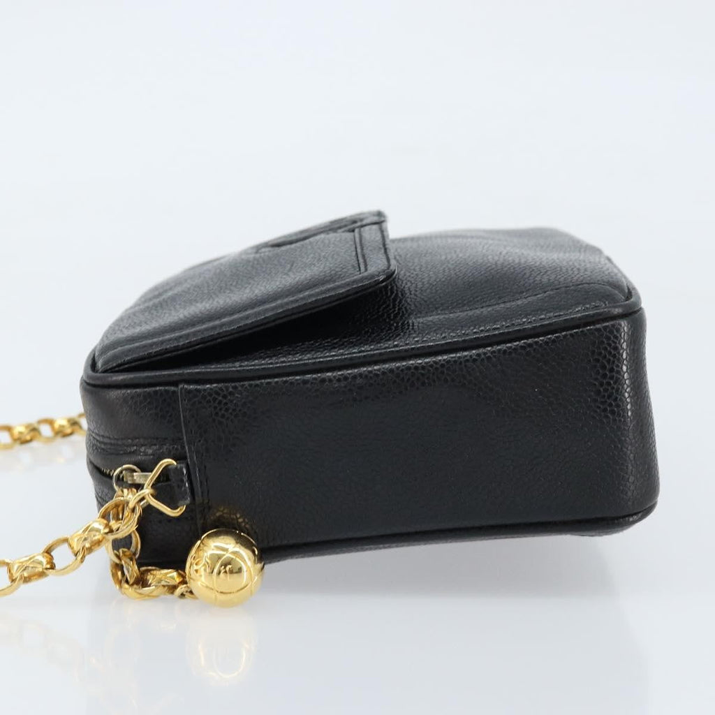 Chanel Vintage Front Pocket Cc Camera Bag Caviar Black Leather Shoulder Bag Bag