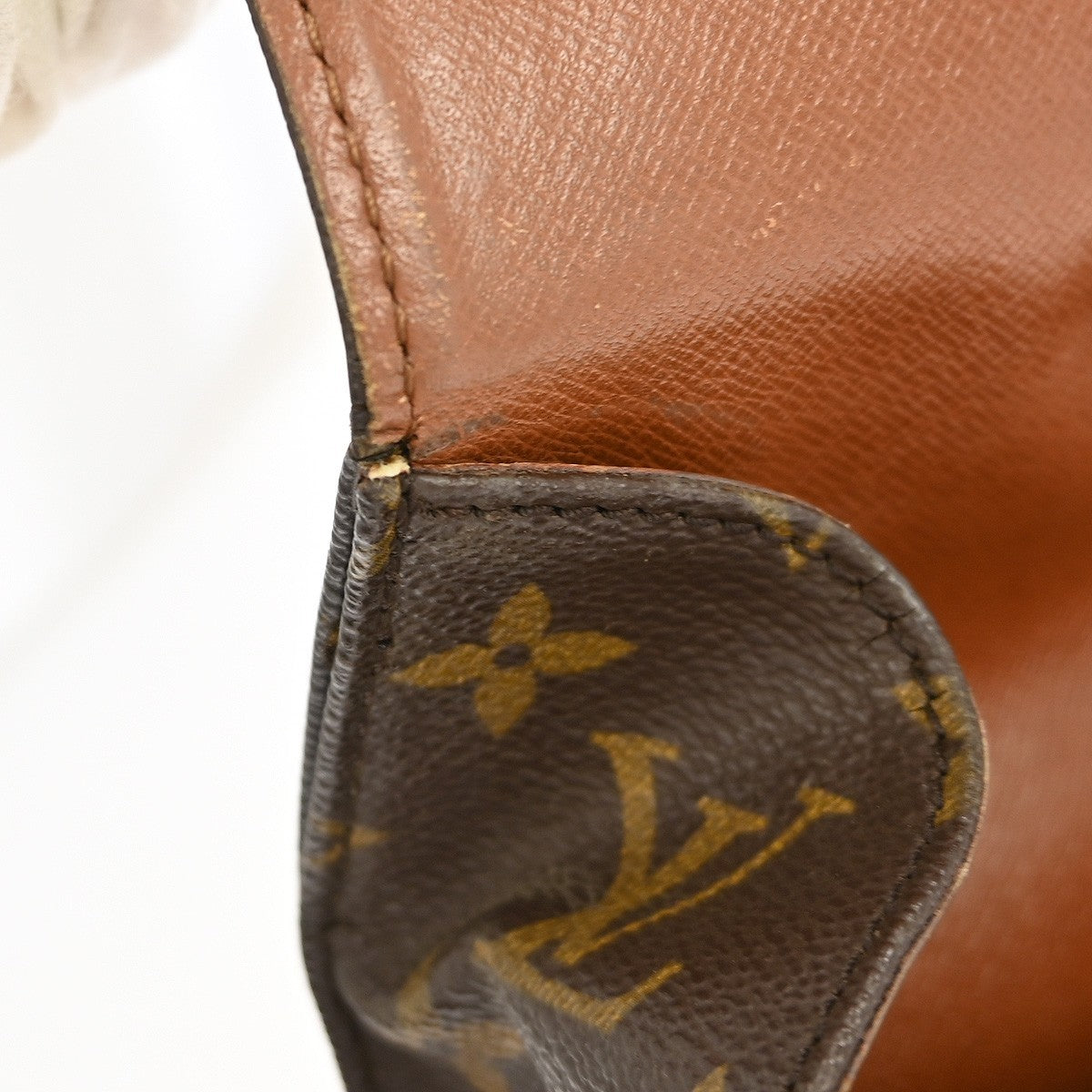 Louis Vuitton Cartouchiere Handbag Monogram Canvas Brown Canvas Shoulder Bag