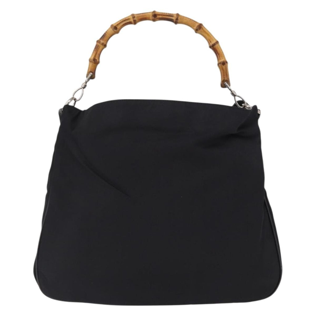 Gucci Vintage Bamboo Shoulder Bag Canvas Black Canvas Shoulder Bag Bag (Pre-Owned)