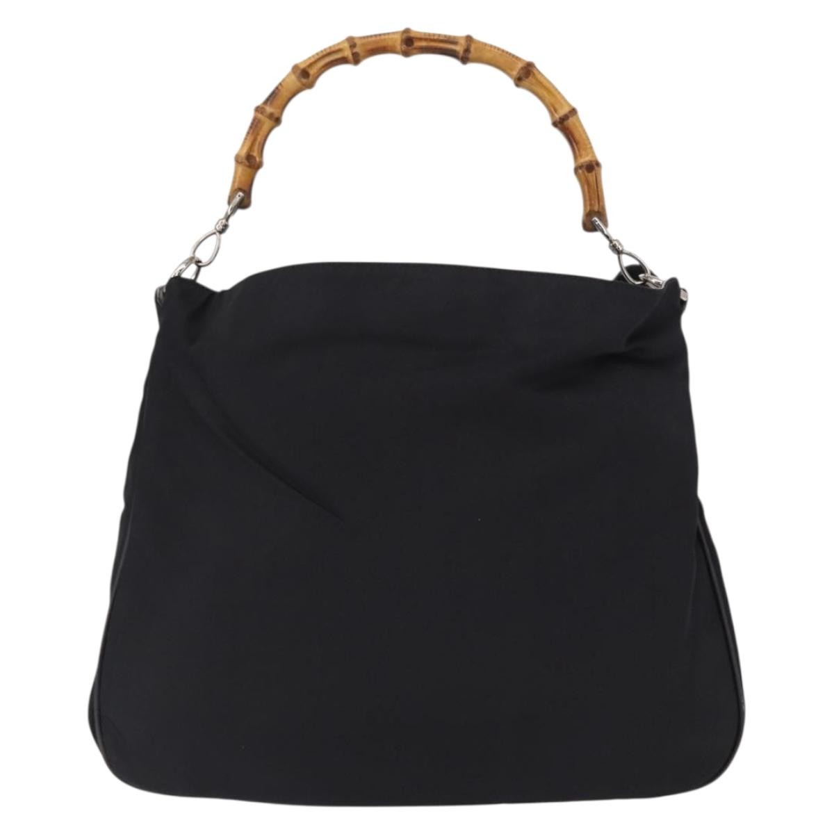 Gucci Vintage Bamboo Shoulder Bag Canvas Black Canvas Shoulder Bag Bag (Pre-Owned)