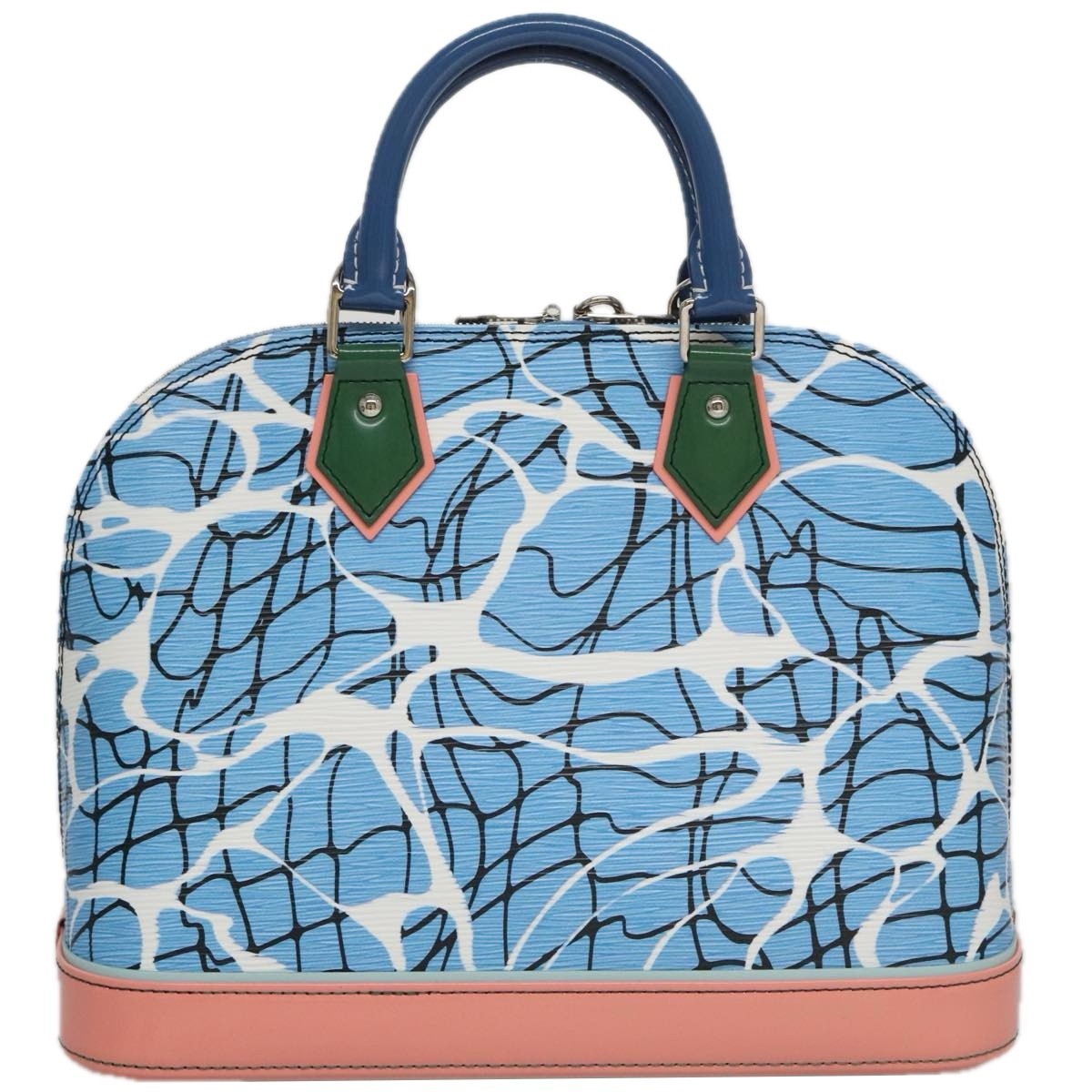 Louis Vuitton Alma Handbag Limited Edition Print Epi Leather Blue Leather Handbag