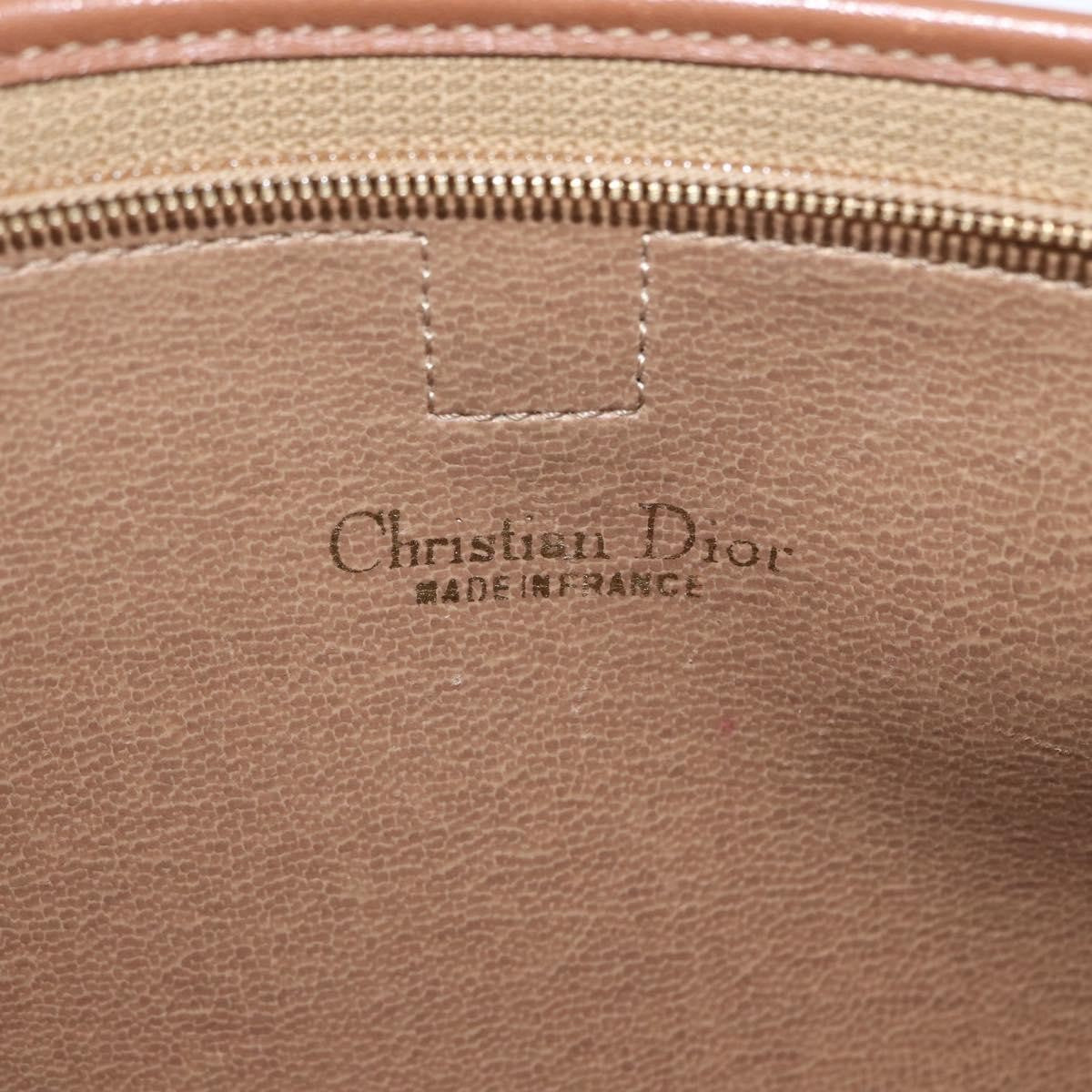 Christian Dior Vintage Honeycomb Zip Pouch Canvas And Leather Beige Canvas Clutche & Pouche Bag (Pre-Owned)