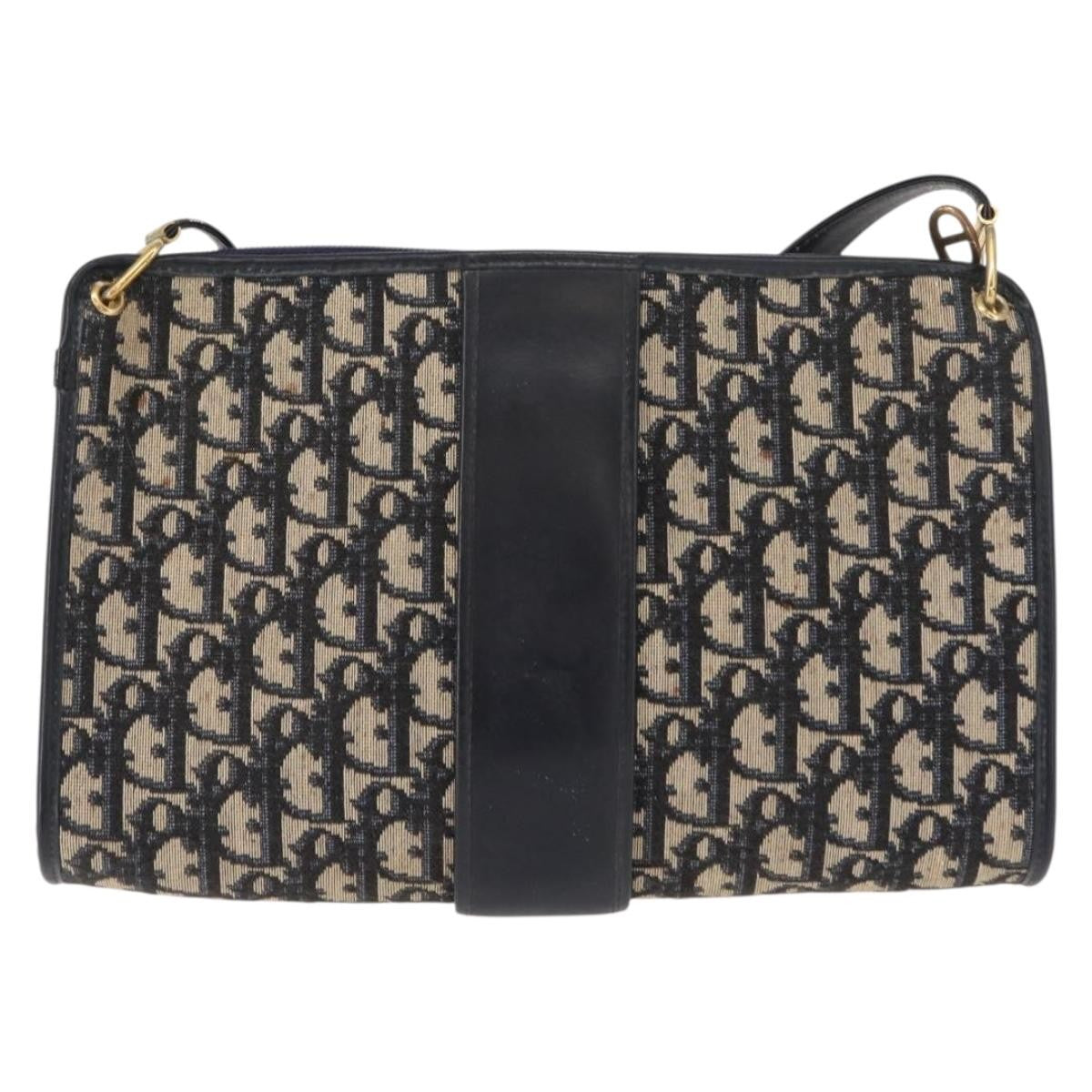 Christian Dior Vintage Cd Trotter Shoulder Bag Canvas Navy Canvas Shoulder Bag Bag (Pre-Owned)