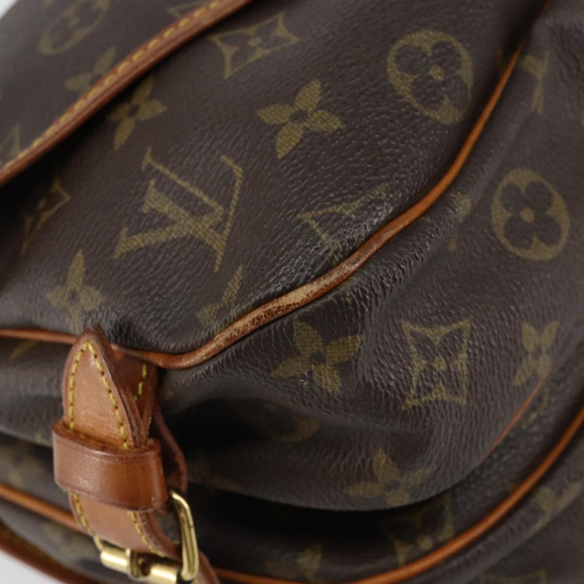 Louis Vuitton Saumur Handbag Monogram Canvas Brown Canvas Shoulder Bag
