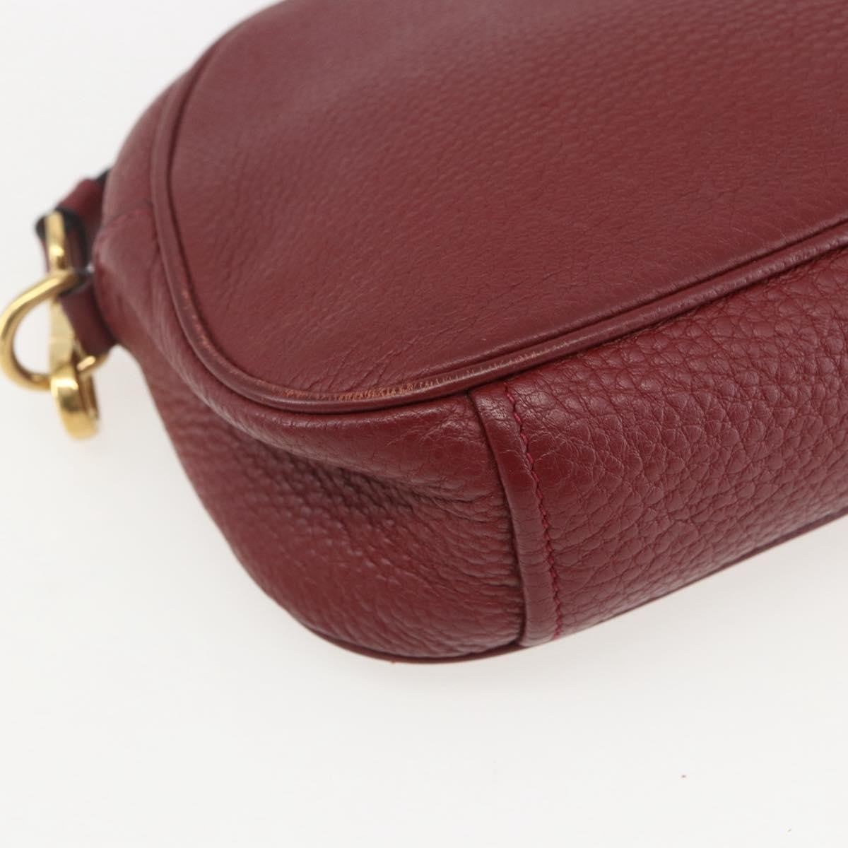 Prada Dual Strap Crossbody Bag Vitello Daino Burgundy Leather Shoulder Bag Bag