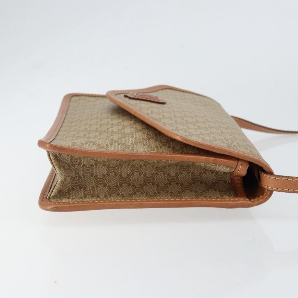 Celine Vintage Macadam Shoulder Bag Canvas Beige Canvas Shoulder Bag Bag