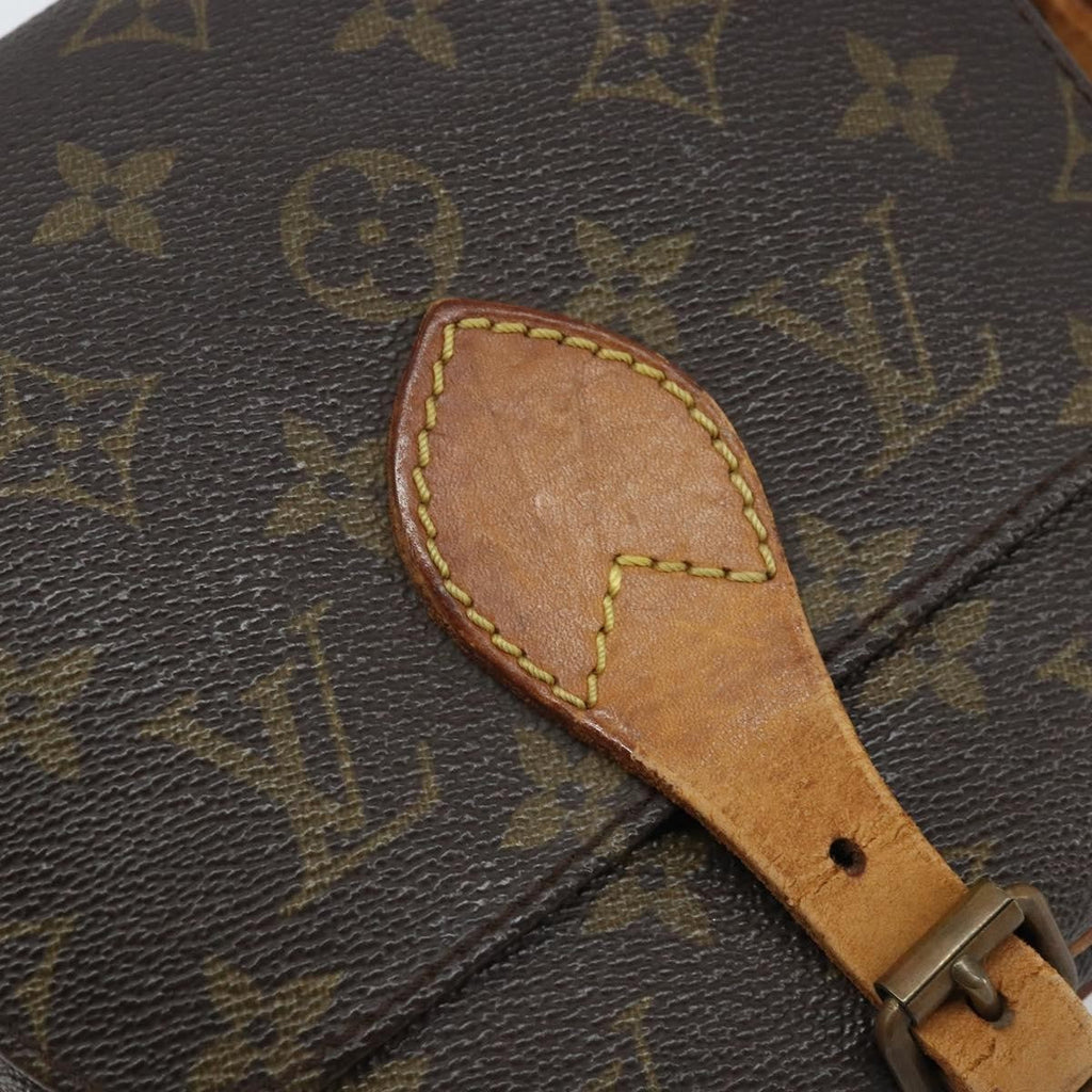 Louis Vuitton Cartouchiere Handbag Monogram Canvas Brown Canvas Shoulder Bag