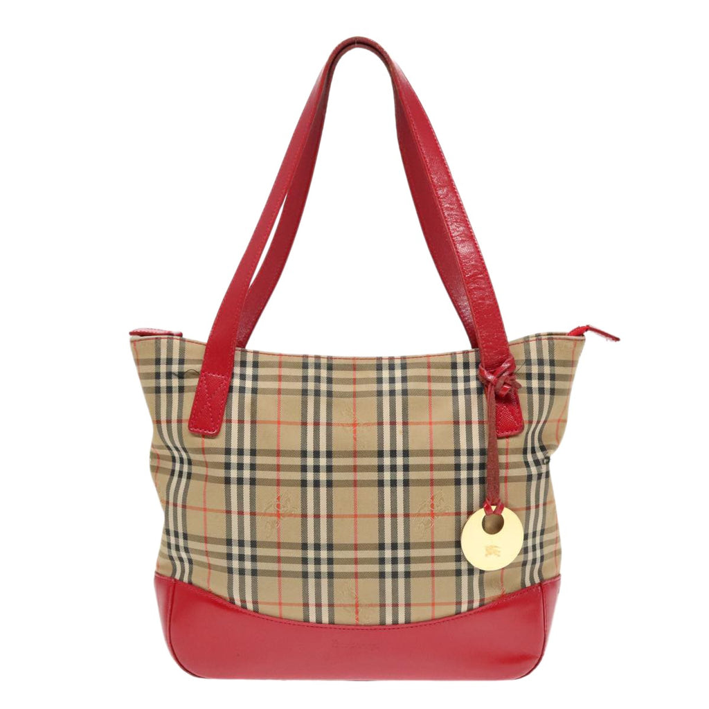 Burberry Nova Check Tote Canvas And Leather Beige Canvas Tote Bag