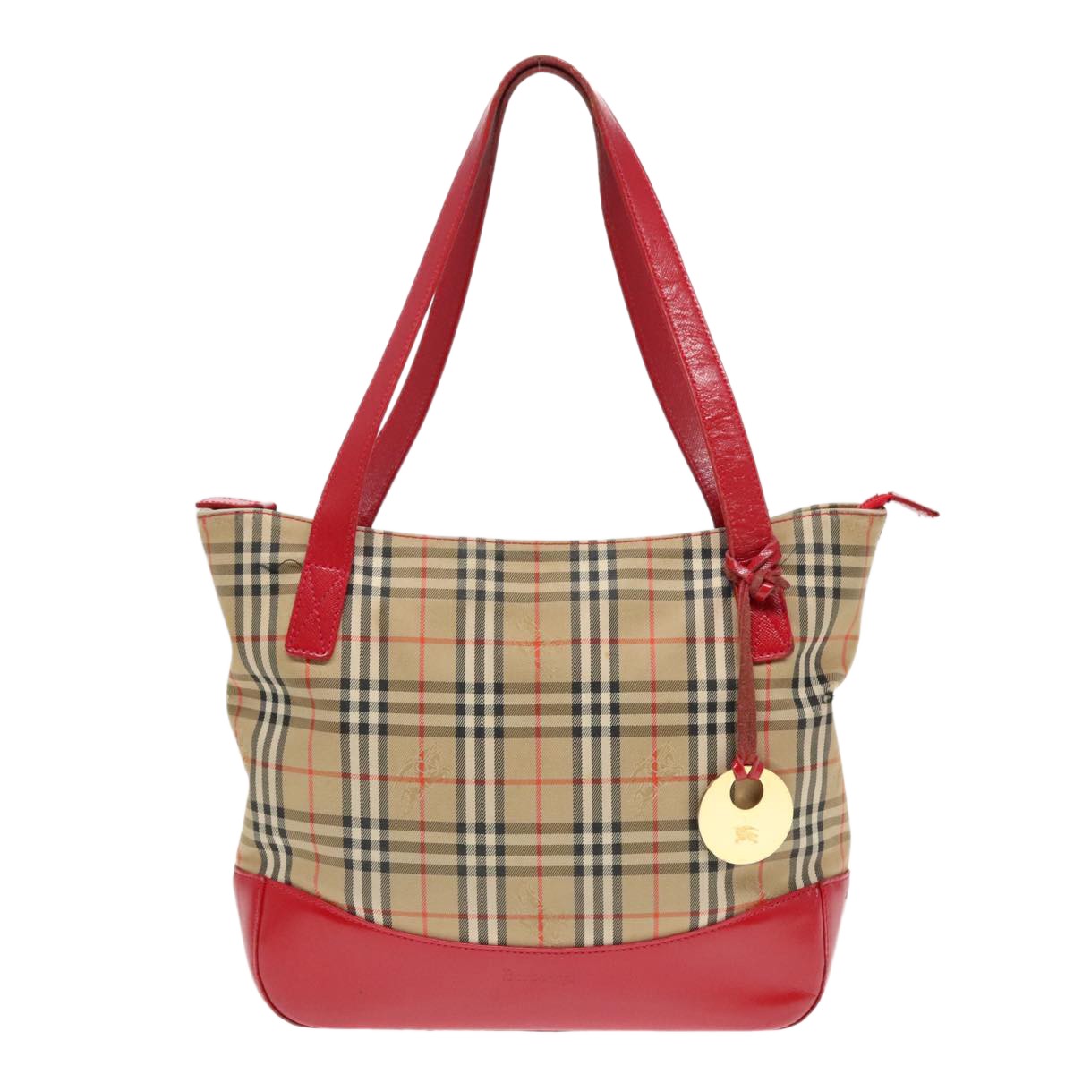 Burberry Nova Check Tote Canvas And Leather Beige Canvas Tote Bag