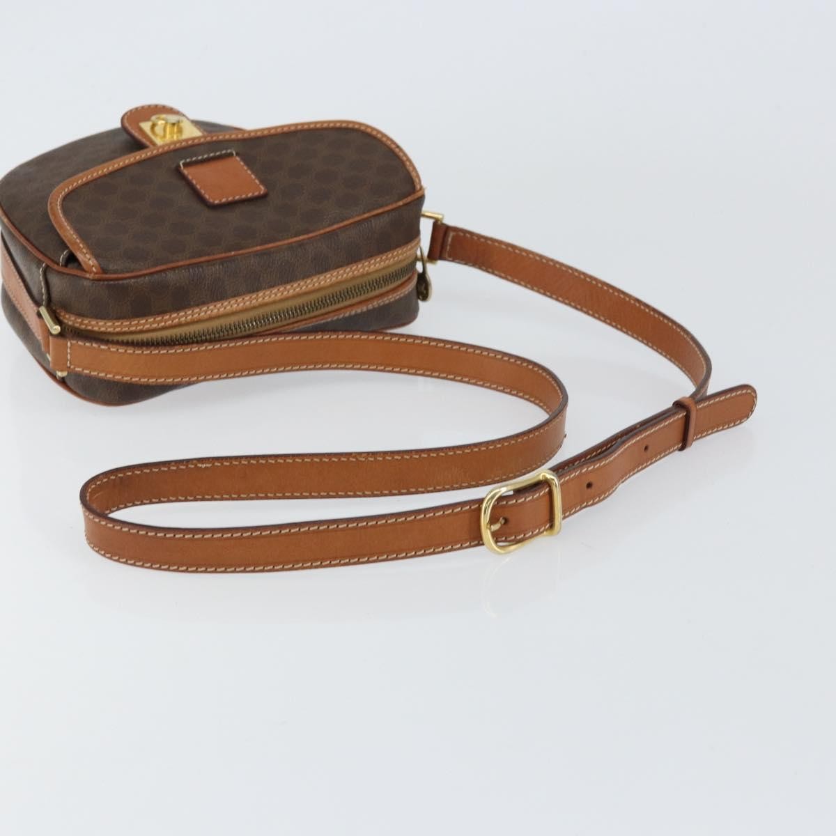 Celine Vintage Macadam Shoulder Bag Canvas And Leather Brown Canvas Shoulder Bag Bag