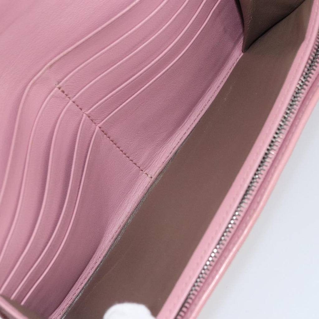 Bottega Veneta Intrecciato Long Zip  Wallet Leather Pink Leather Wallets Accessory