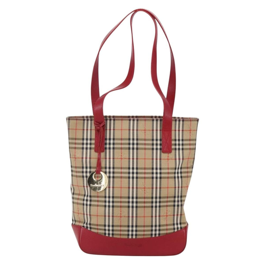Burberry Nova Check Tote Canvas Check Pattern Beige Canvas Tote Bag
