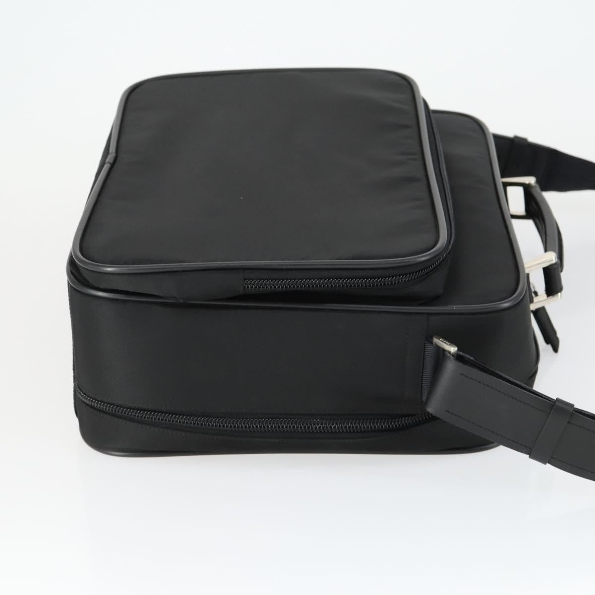 Prada Convertible Front Pocket Briefcase Tessuto With Saffiano Leather Black Nylon Briefcase Bag