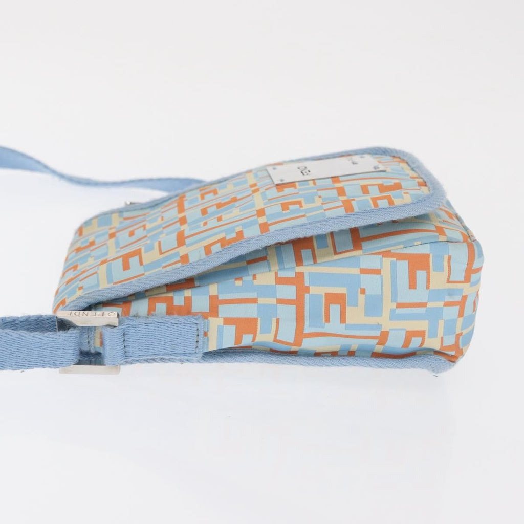 Fendi Logo Zucca Shoulder Bag Zucca Blue Canvas Shoulder Bag Bag