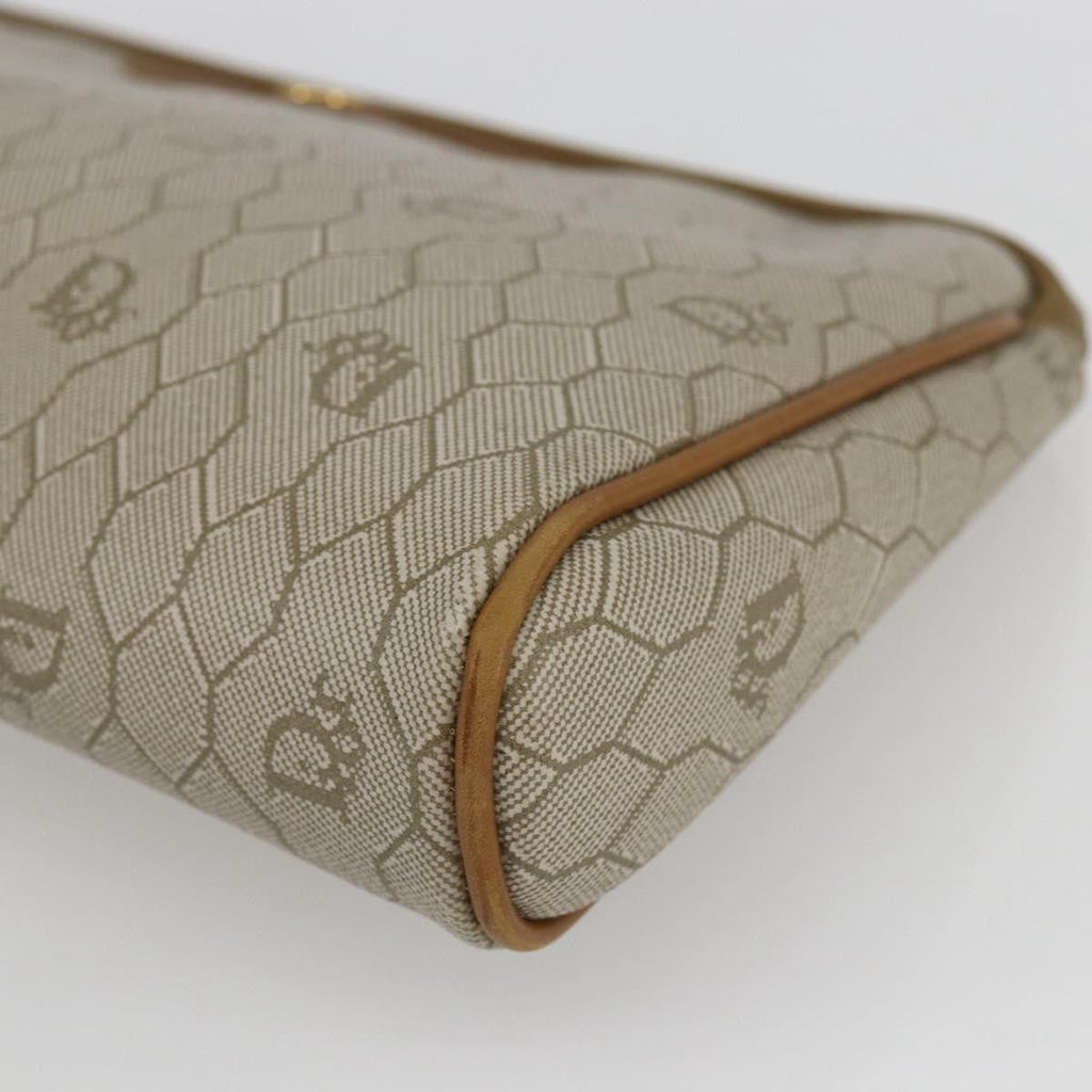 Christian Dior Vintage Honeycomb Clutch Canvas Beige Canvas Clutche & Pouche Bag (Pre-Owned)