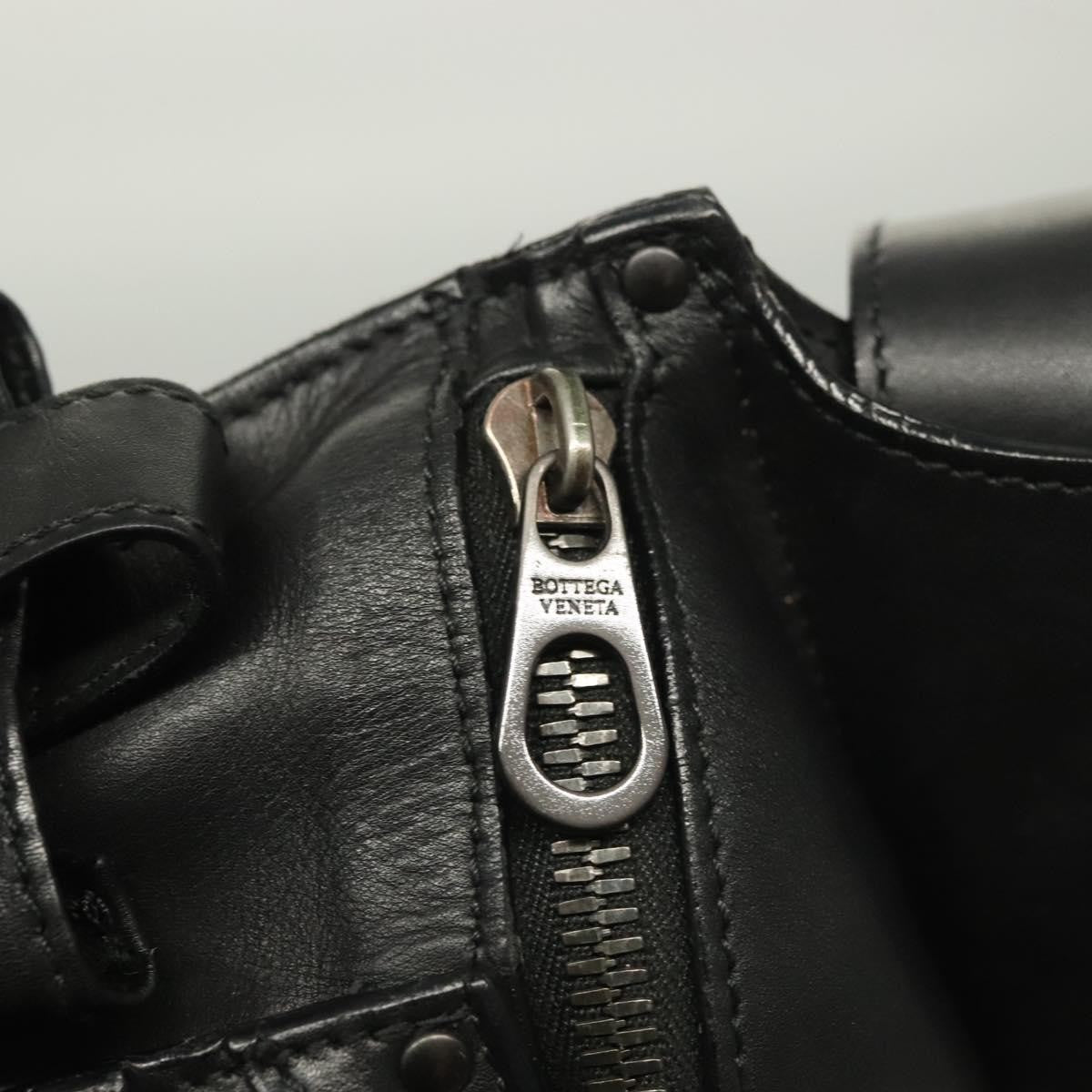 Bottega Veneta Utility Waist Bag Leather With Intrecciato Black Leather Bag