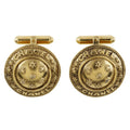 Chanel Vintage Logo Round Cufflinks Plated Gold Gold Gold_Plated Cufflinks Jewelry