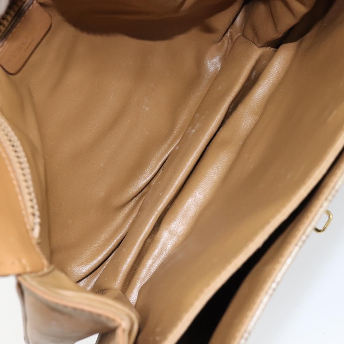 Celine Macadam Shoulder Bag Canvas Beige Canvas Shoulder Bag Bag