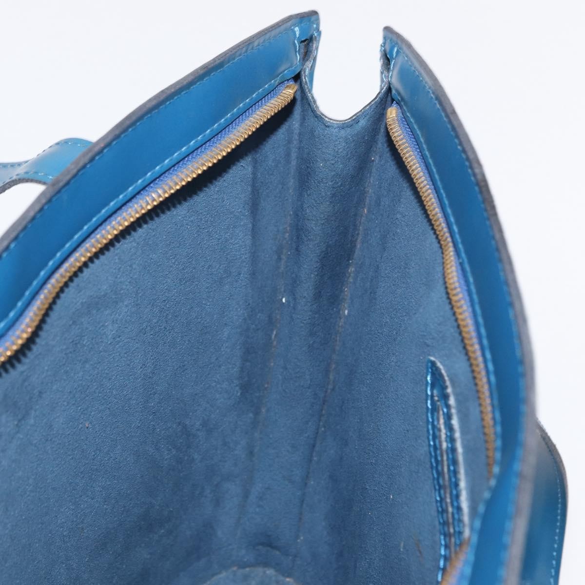 Louis Vuitton Saint Jacques Handbag Epi Leather Blue Leather Shoulder Bag