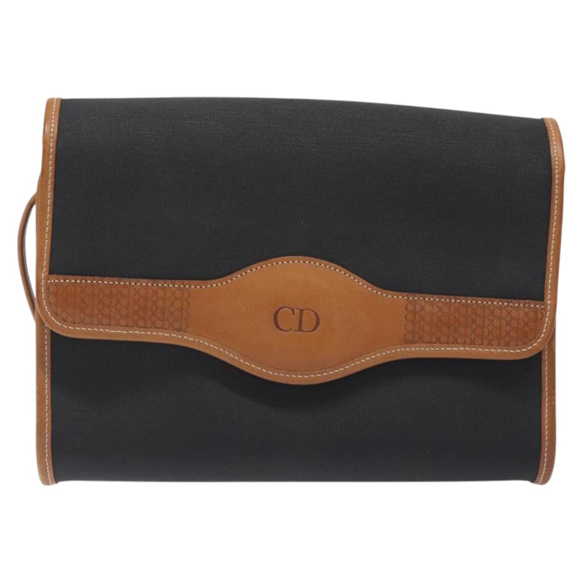 Christian Dior Vintage Cd Flap Shoulder Bag Canvas Black Pvc Shoulder Bag Bag (Pre-Owned)