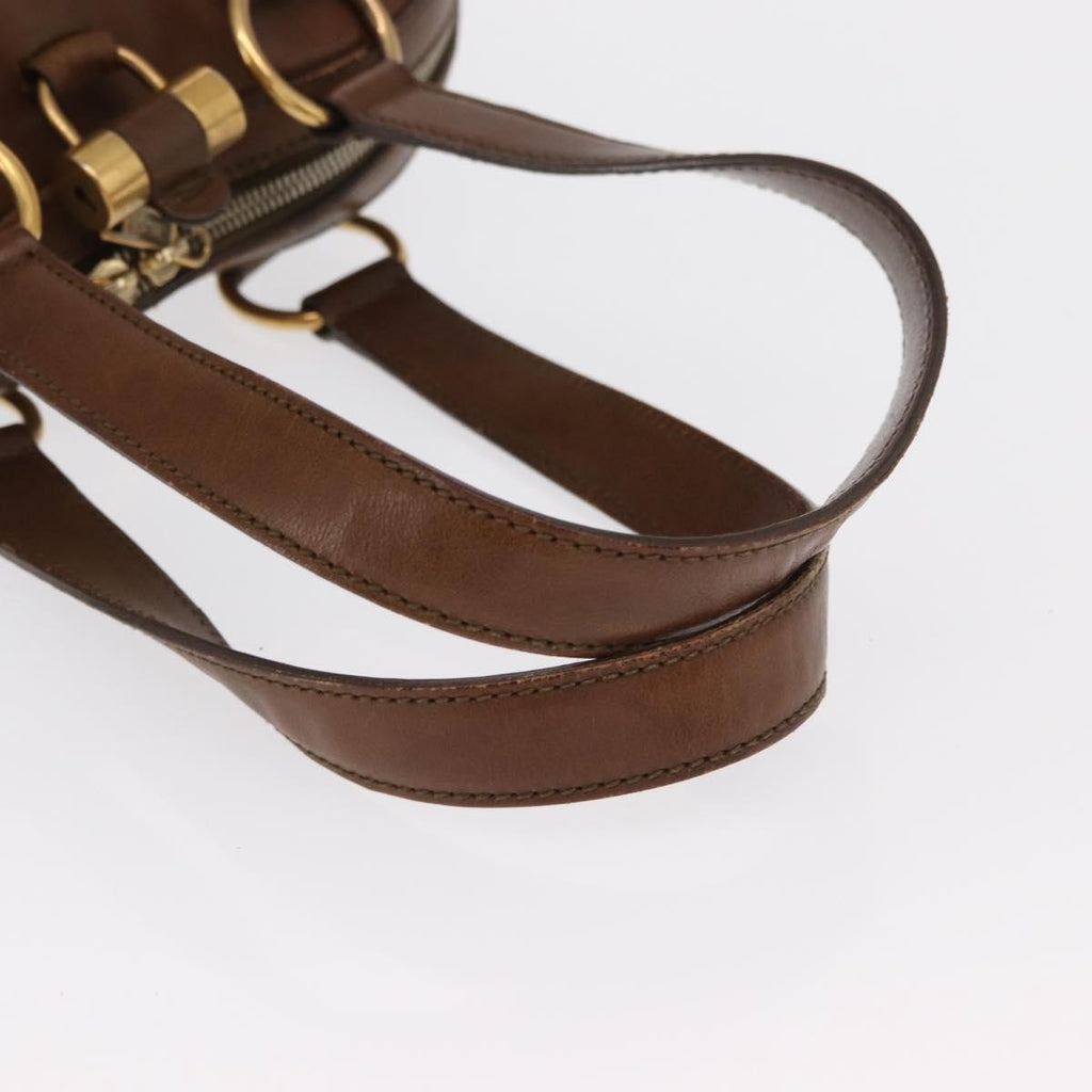 Saint Laurent Muse Dome Bag Leather Brown Leather Handbag (Pre-Owned)