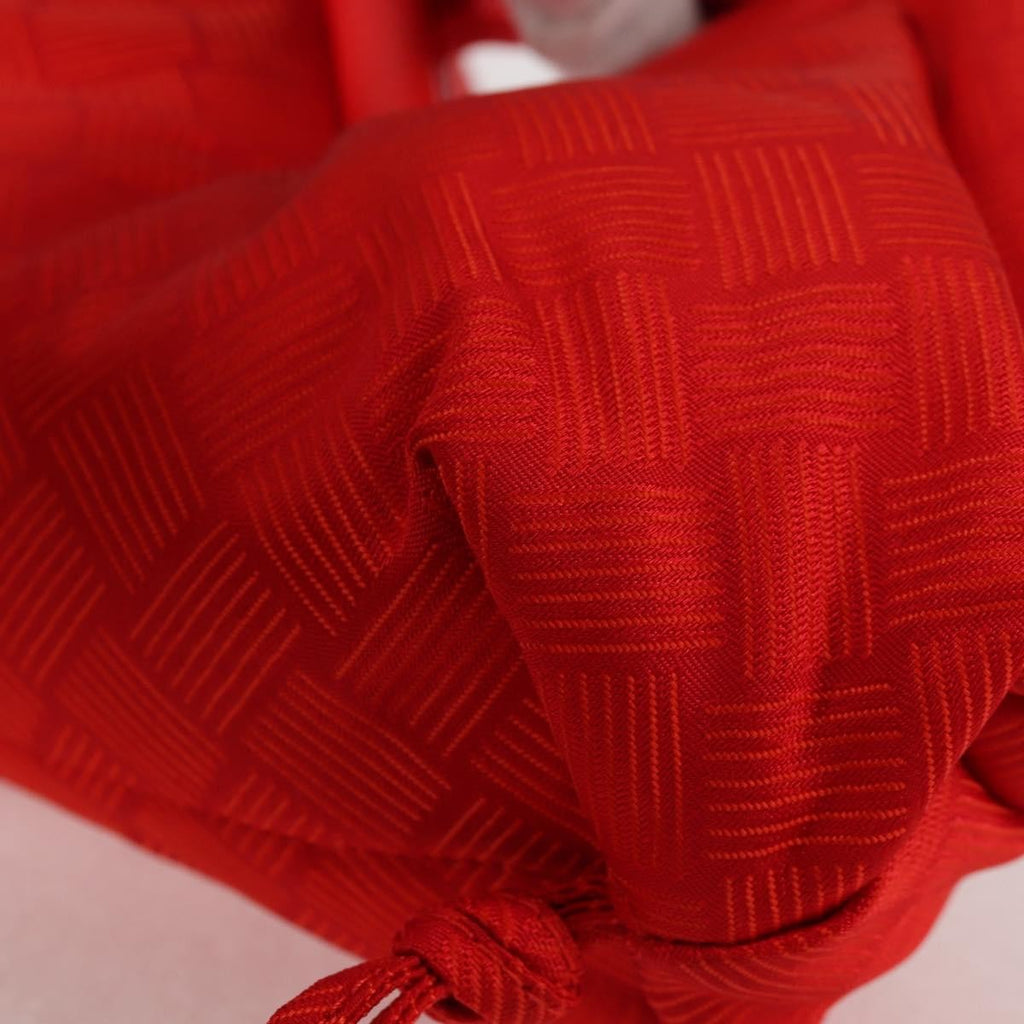 Bottega Veneta Point Shoulder Bag Chunky Knit Fabric Red Nylon Shoulder Bag Bag