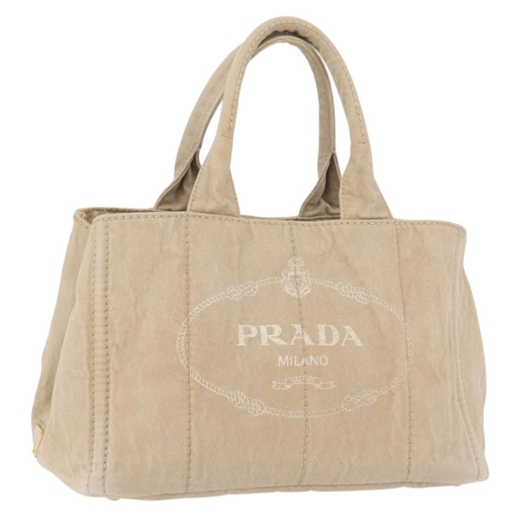 Prada Canapa Tote Canvas Beige Canvas Tote Bag Bag
