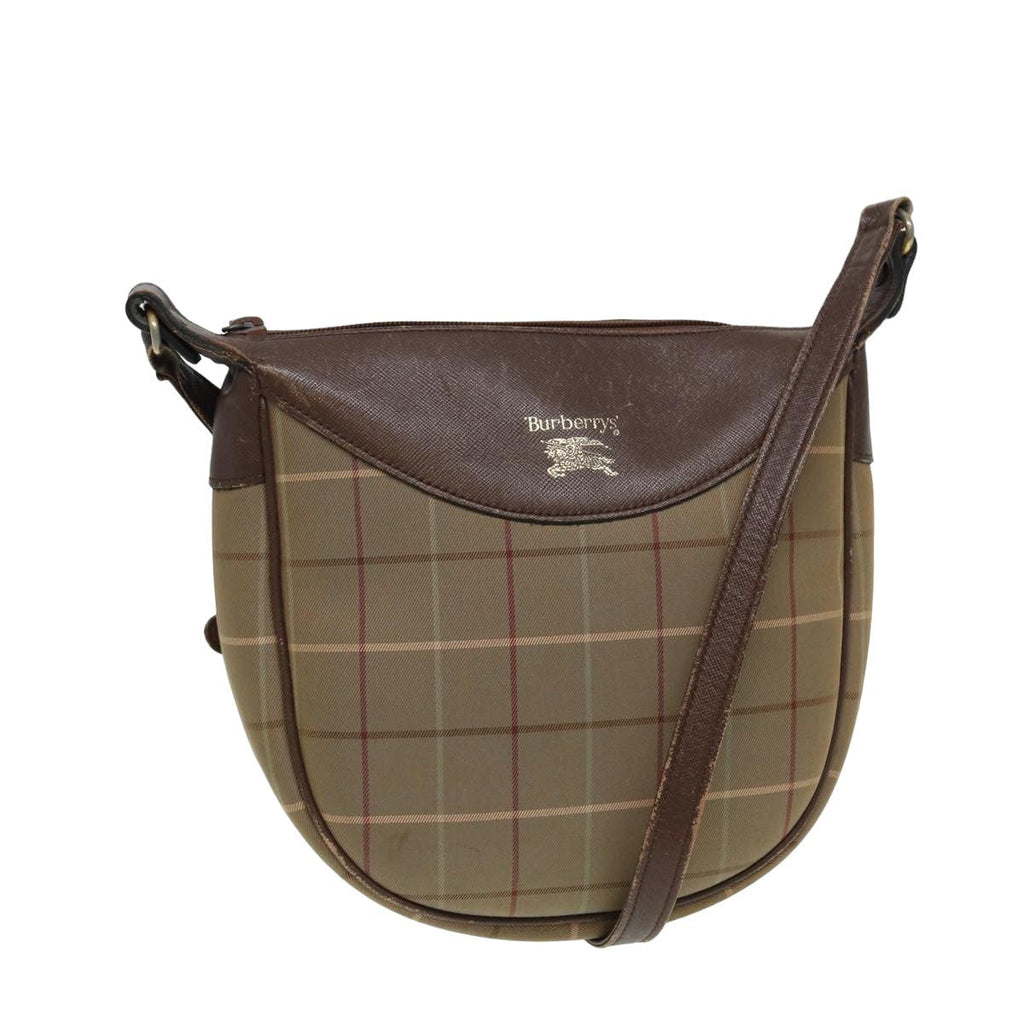 Burberry Nova Check Shoulder Bag Canvas And Leather Beige Canvas Shoulder Bag
