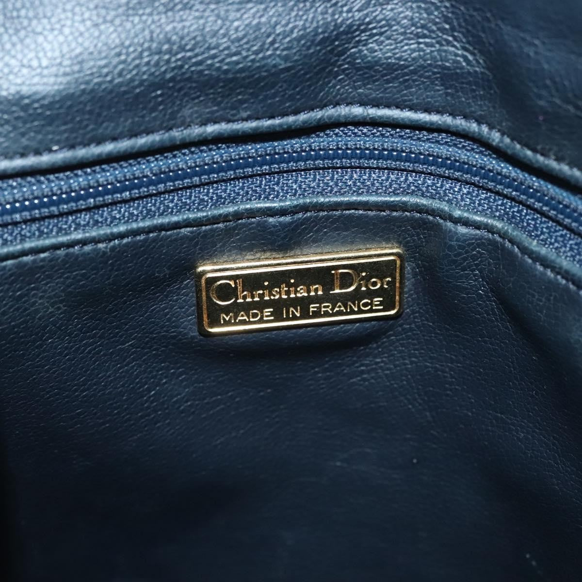 Christian Dior Vintage Handbag Leather Navy Leather Handbag (Pre-Owned)