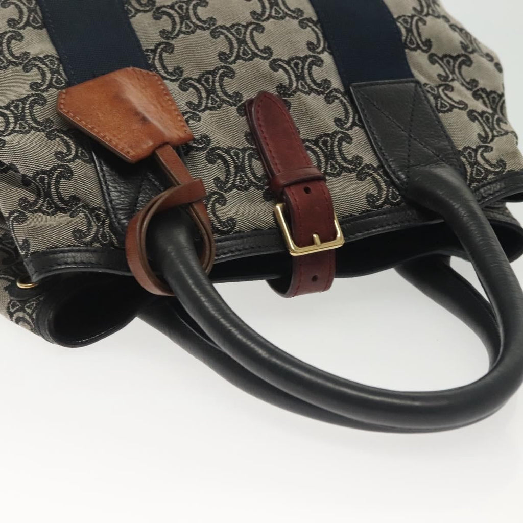 Celine Vintage Macadam Handbag Macadam Navy Canvas Bag