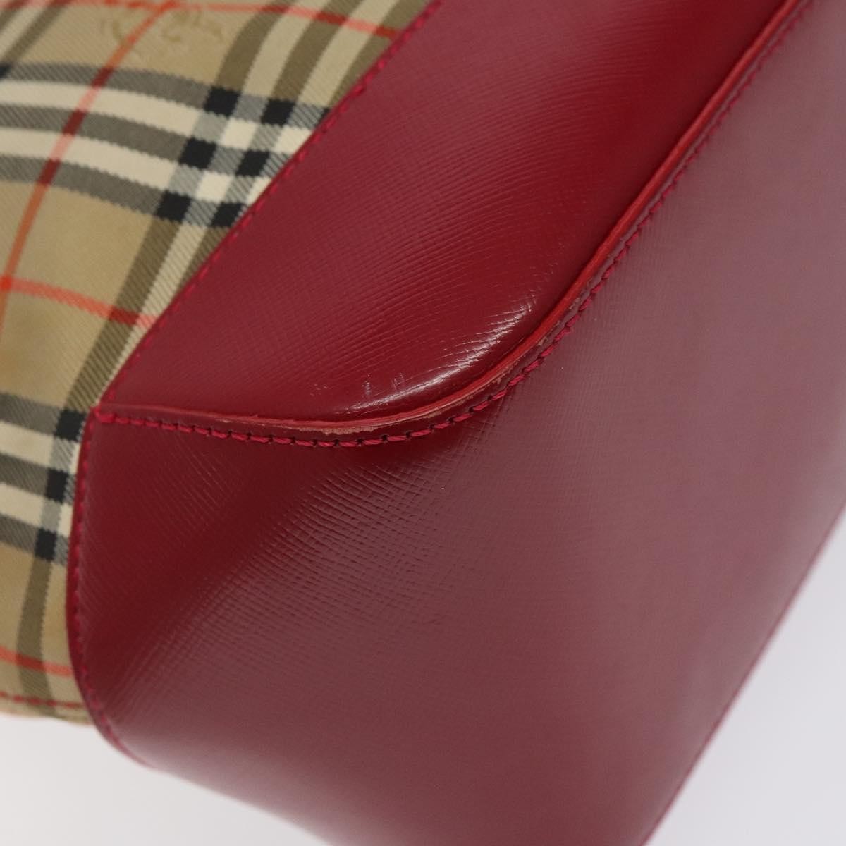 Burberry Nova Check Tote Canvas And Leather Red Canvas Tote Bag