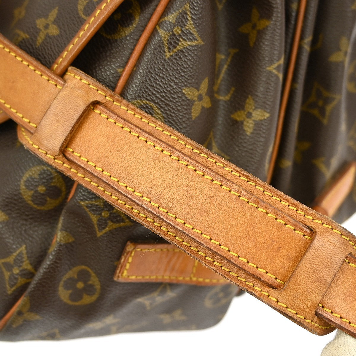 Louis Vuitton Saumur Handbag Monogram Canvas Brown Canvas Shoulder Bag