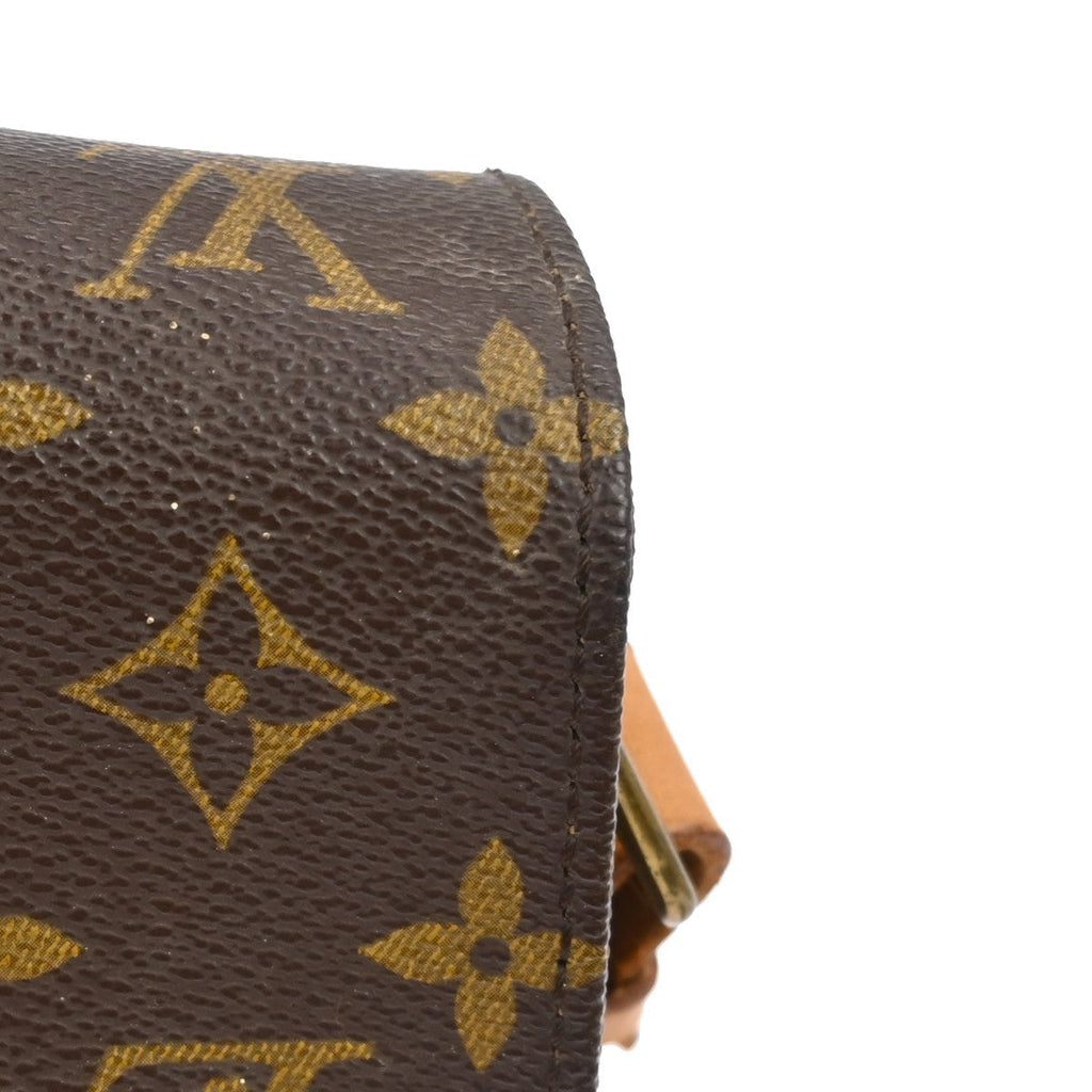 Louis Vuitton Cartouchiere Handbag Monogram Canvas Brown Canvas Crossbody Bag