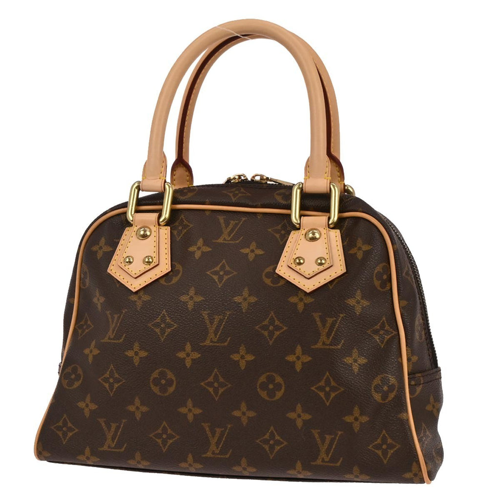Louis Vuitton Manhattan Handbag Monogram Canvas Brown Canvas Handbag